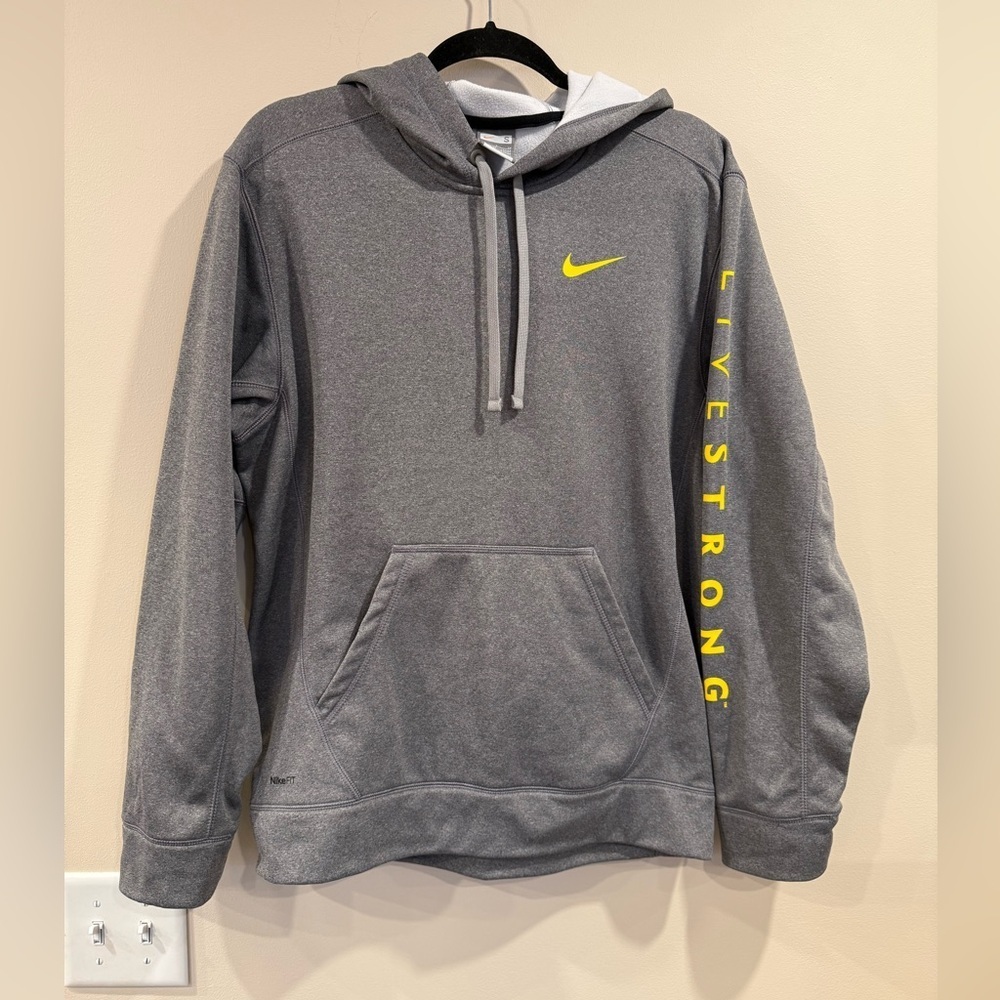 🔥Nike Gray Hoodie with Yellow Accents Unisex Sz S Like New🔥